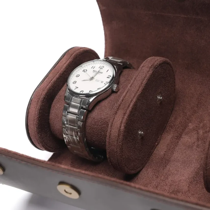Leather Watch Travel Case — 3 Slots