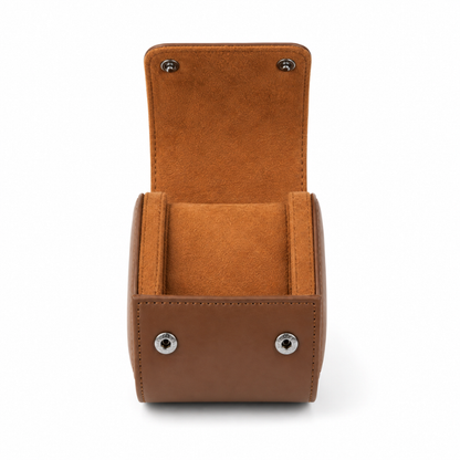 Leather Watch Travel Case — Single Slot