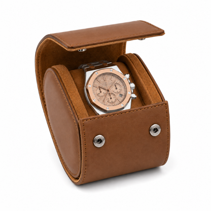 Leather Watch Travel Case — Single Slot