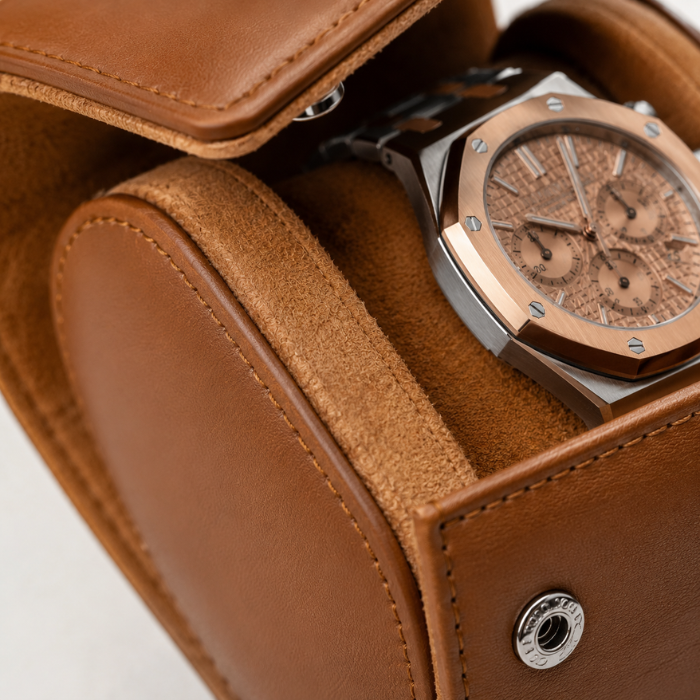 Leather Watch Travel Case — Single Slot