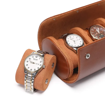 Leather Watch Travel Case — 3 Slots