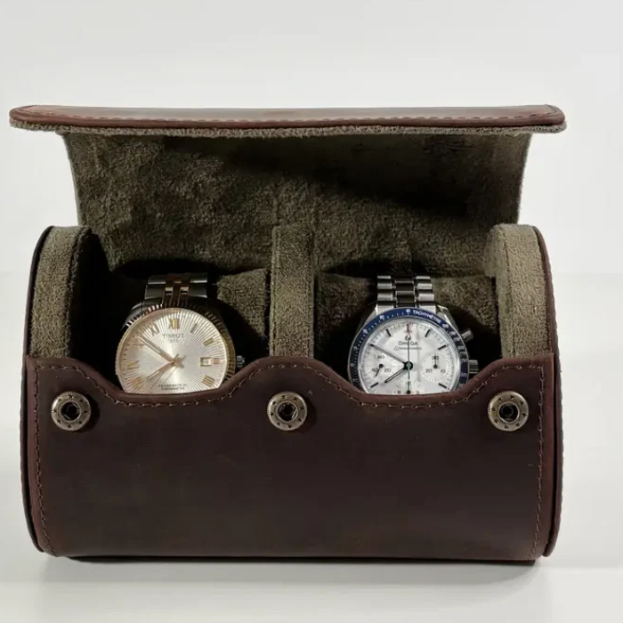 Leather Watch Roll — for 2 Watches