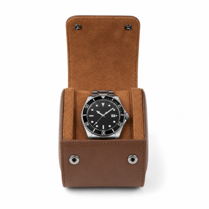 Leather Watch Travel Case — Single Slot